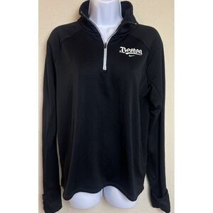 Nike Dri-FIT Sphere Boston Run Women's Medium 1/4 Zip Black‎ Marathon Race